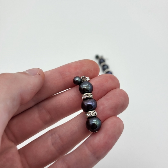 Vintage 925 silver pearl earrings - Picture 2 of 5